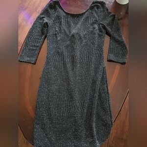 Trixxi Black Sparkle Long Sleeve Sheath Dress